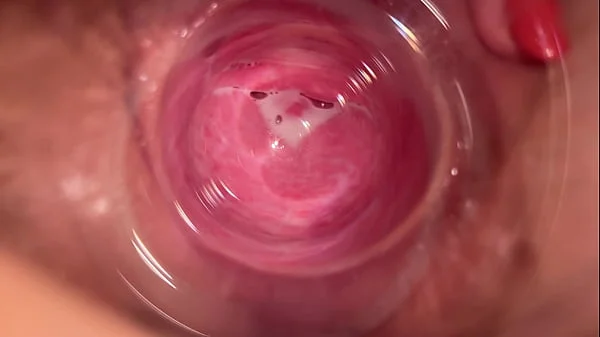 Camera deep inside Mia's vagina