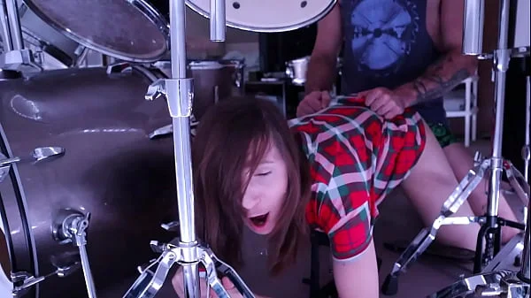 Stepmom gets stuck in Drum Set Stepson helps