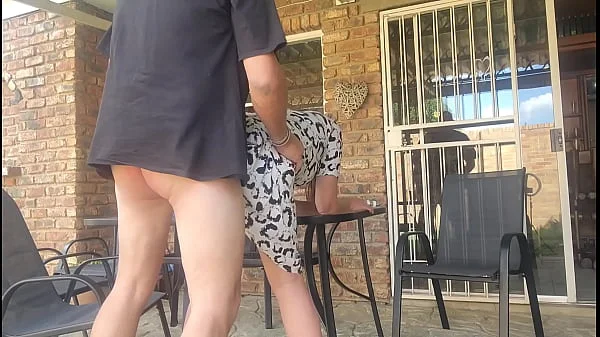 Mutual masturbation with my neighors wife end in a creampie outdoors