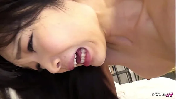 Small Teen from Japan get First Creampie Sex after Squirt Orgasm by older Guy