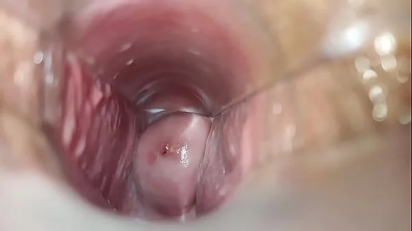 Orgasm inside the vagina close-up