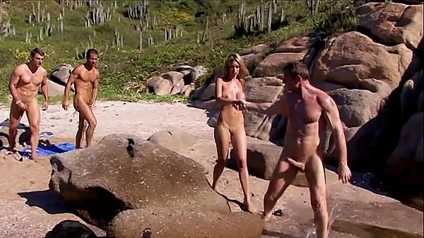 Castaway 3-Hole Gangbang. Ass to Mouth Group Sex on the Beach. Big Tits Double Penetration & Anal Spit Roast