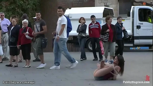 Spanish babe rough fucked in public